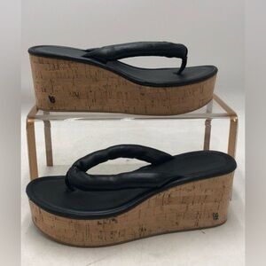 Veronica Beard Geno Leather Flip Flops - Size 9